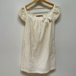 White cotton babydoll minidress